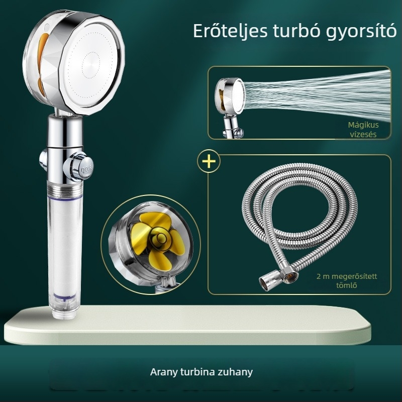 Hordozható kézi zuhanyfej funkciókkal: permetezés, masszázs és eső (ABS test, Light Luxury stílus, modell 04221)