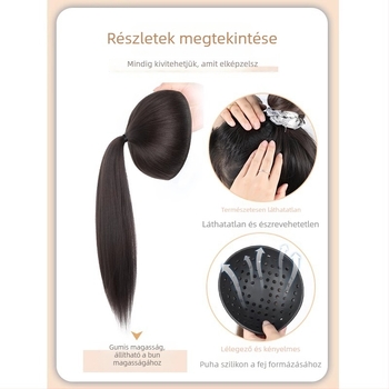 Paróka copfos: kontrolling stílus; magas hőmérsékletű huzal; mechanikus feldolgozás; modell Grapefruit leather hair bag
