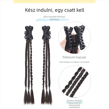 Lófarok paróka szalaggal – kézzel készült, magas hőálló drót, dupla copf, balett-stílus