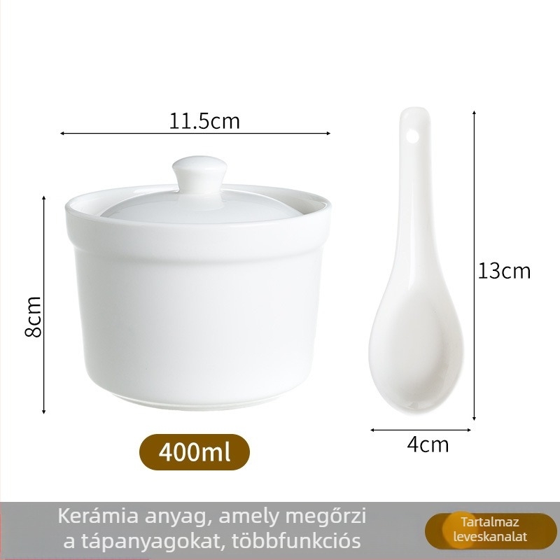 Kerámia vízfürdősen pároló edény fedővel madárfészek és tojásleveshez, szállodai konyhai kerámia, kínai minimalista stílus, 2024-ben piacra került