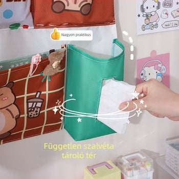 Függő tároló táska poliszterből, falra szerelhető, hálószoba tárolásához, többfunkciós