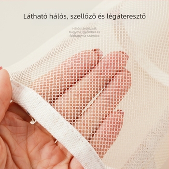 Fali hálós tároló táska, poliészter alapanyagból, konyhai tárolásra, egyszerű és modern sík dizájn, többfunkciós