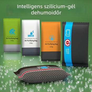 Szilikagél nedvesség-kötő tasak színváltó indikátorral, 400 g, 20 tasak dobozonként, illat adható, autó és otthon használatra