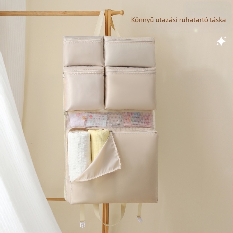 Utazási tároló függő tasak – 6 rekesz, Twill szövet, többfunkciós, egyszerű és modern stílus, Gorgeous