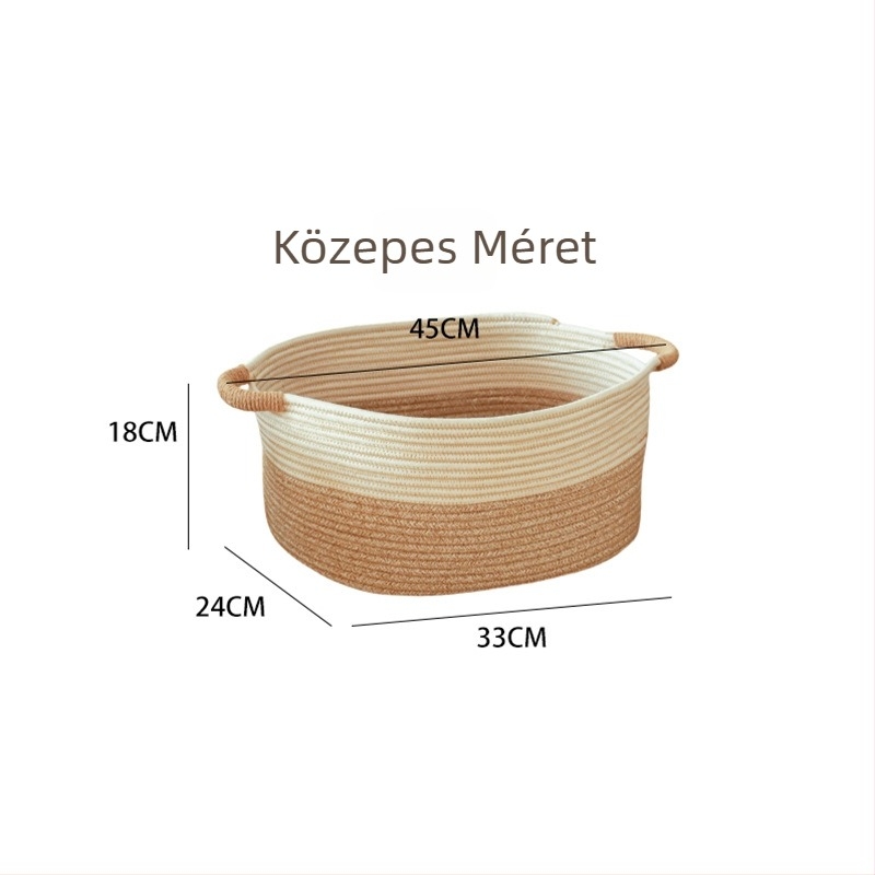 Tárolókosár pamutfonalból, modell 09, modern minimalista stílus