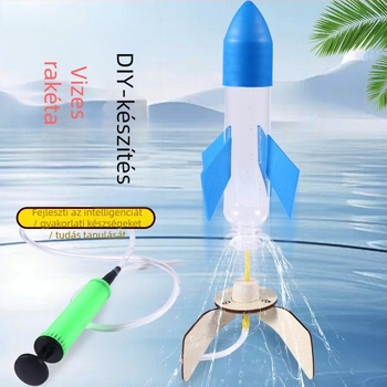 DIY Fizika és Tudomány: Víz- és Levegő Rakéta Készlet — PVC Játék, 7–14 éveseknek, STEAM Oktatási Készlet