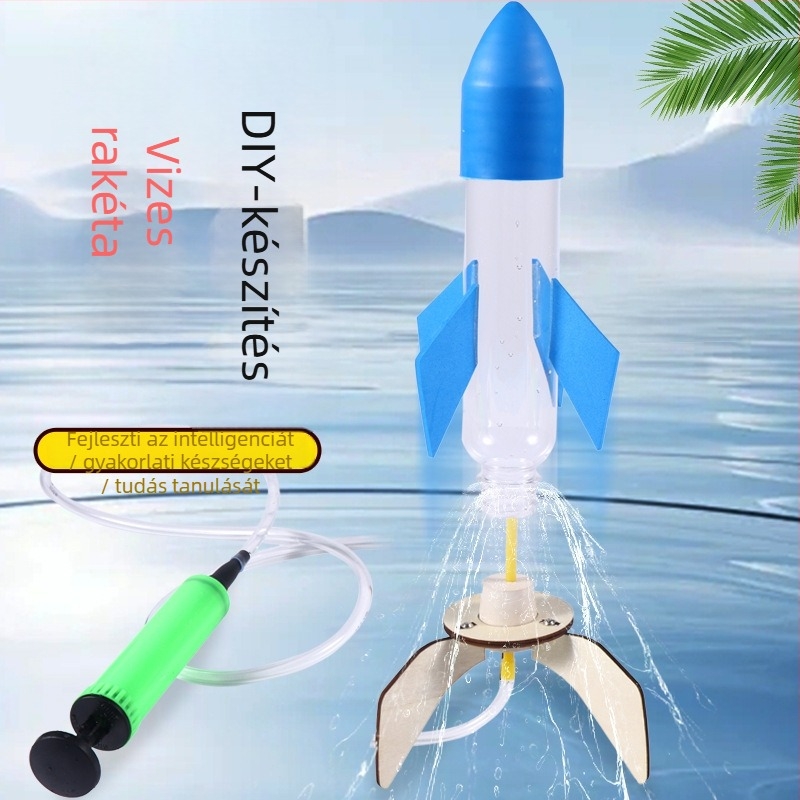 DIY Fizika és Tudomány: Víz- és Levegő Rakéta Készlet — PVC Játék, 7–14 éveseknek, STEAM Oktatási Készlet