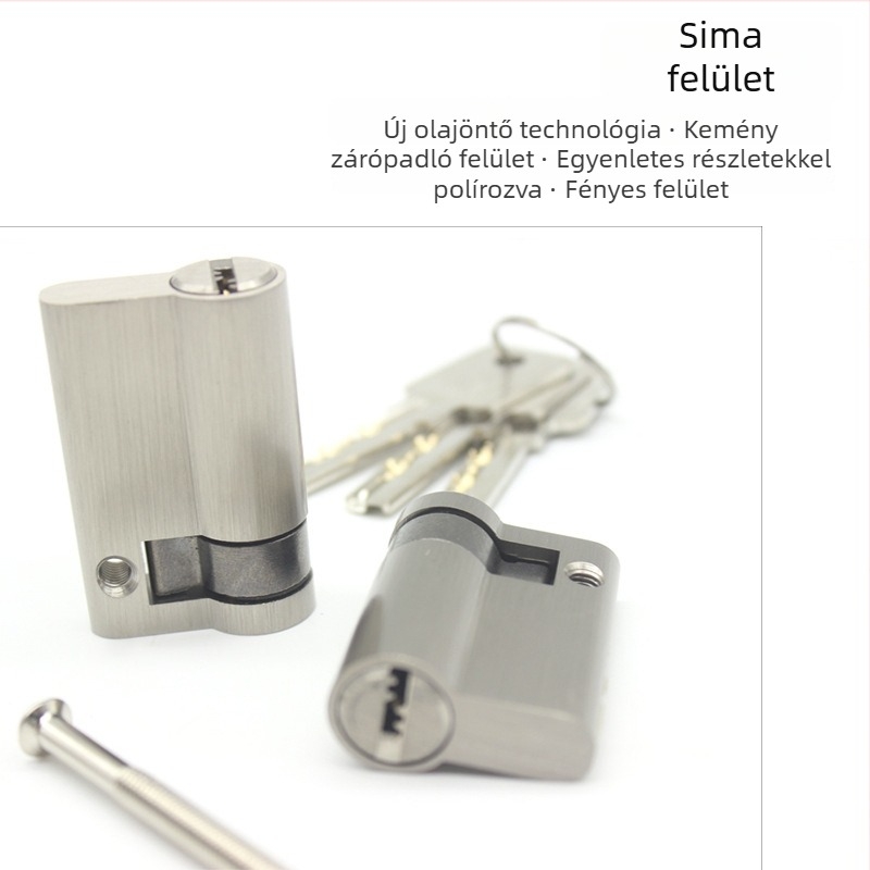 Ajtózár cilinder – sárgaréz, modell 69686, modern egyszerű stílus, súly 100 g