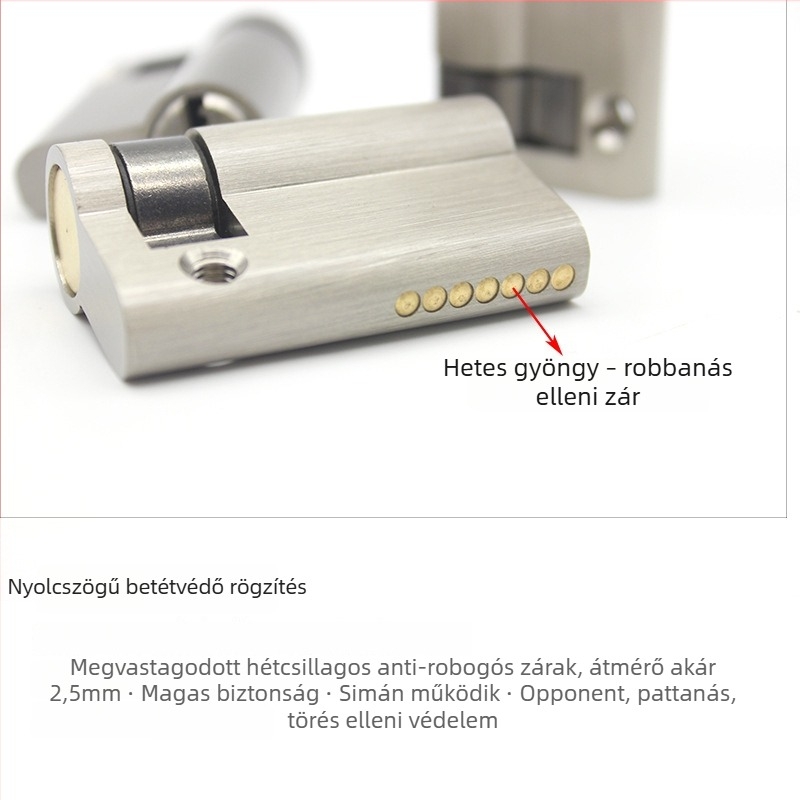 Ajtózár cilinder – sárgaréz, modell 69686, modern egyszerű stílus, súly 100 g