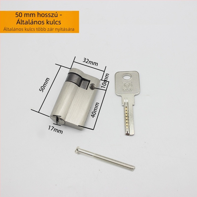 Ajtózár cilinder – sárgaréz, modell 69686, modern egyszerű stílus, súly 100 g