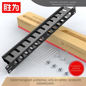 Win as Vastagított 19”-es 1U fém kábelmenedzsment rack 24/48-grid szekciókkal