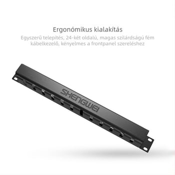 Win as Vastagított 19”-es 1U fém kábelmenedzsment rack 24/48-grid szekciókkal