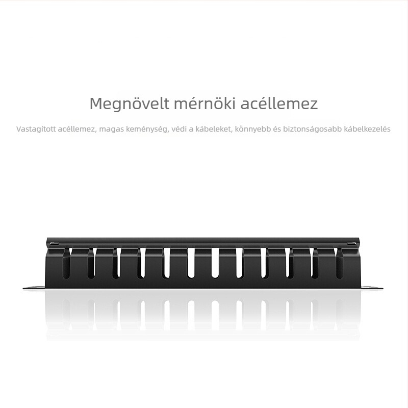 Win as Vastagított 19”-es 1U fém kábelmenedzsment rack 24/48-grid szekciókkal