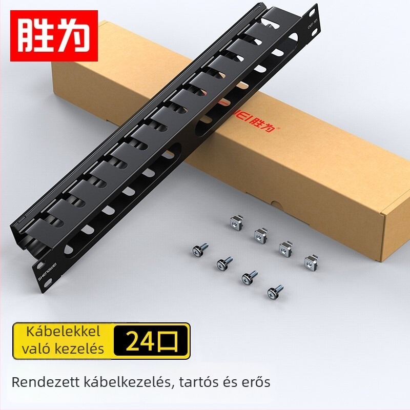 Win as Vastagított 19”-es 1U fém kábelmenedzsment rack 24/48-grid szekciókkal