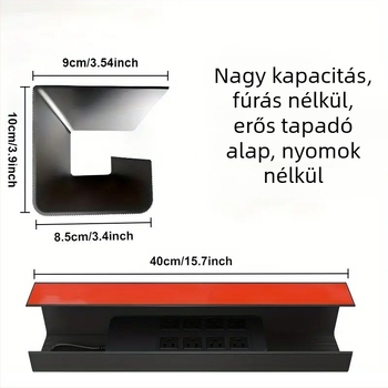 Asztal alatti kábelrendező, PVC, nagy modell, belső menet, kód 041