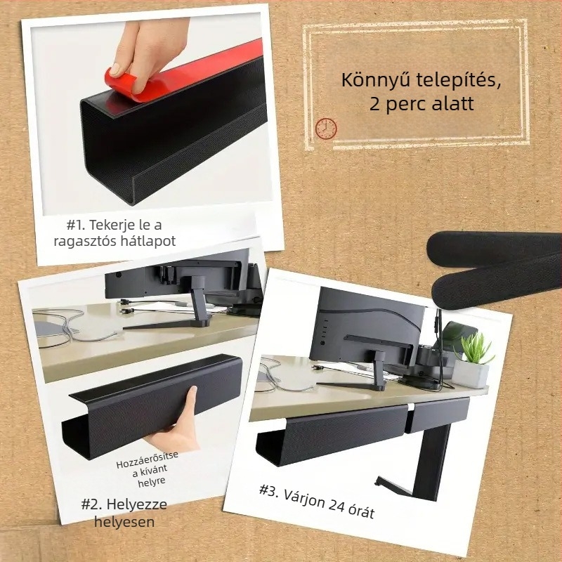 Asztal alatti kábelrendező, PVC, nagy modell, belső menet, kód 041