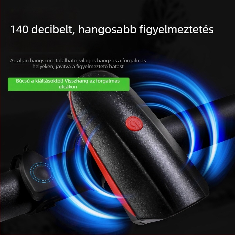 Kerékpár első lámpája elektromos kürttel éjszakai tekeréshez — Hissuke, testreszabható gyártás, magáncímke kész