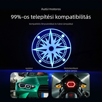 Forgó RGB dekoratív burkolattal ellátott LED hátsó lámpa – 12V, modell fog084, univerzális illeszkedés, ABS test, 50000 órás élettartam