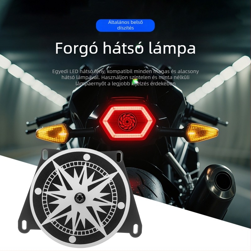 Forgó RGB dekoratív burkolattal ellátott LED hátsó lámpa – 12V, modell fog084, univerzális illeszkedés, ABS test, 50000 órás élettartam