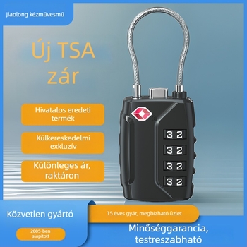JLGY TSA poggyász zár jelszóval - cinkötvözet, modell TSA customs lock, rúd vastagsága 3 mm, rudak közötti távolság 15 mm