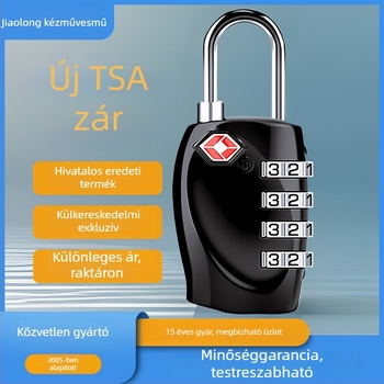 JLGY TSA poggyász zár jelszóval - cinkötvözet, modell TSA customs lock, rúd vastagsága 3 mm, rudak közötti távolság 15 mm