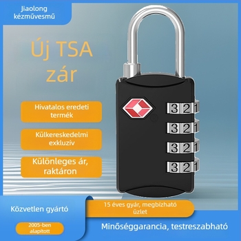 JLGY TSA poggyász zár jelszóval - cinkötvözet, modell TSA customs lock, rúd vastagsága 3 mm, rudak közötti távolság 15 mm