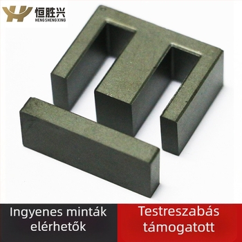 EI40 mágneses magMag magas frekvenciájú, nagy teljesítményű transzformátorokhoz — MnZn ferrit, kezdeti permeabilitás 2300, térrész arány 5