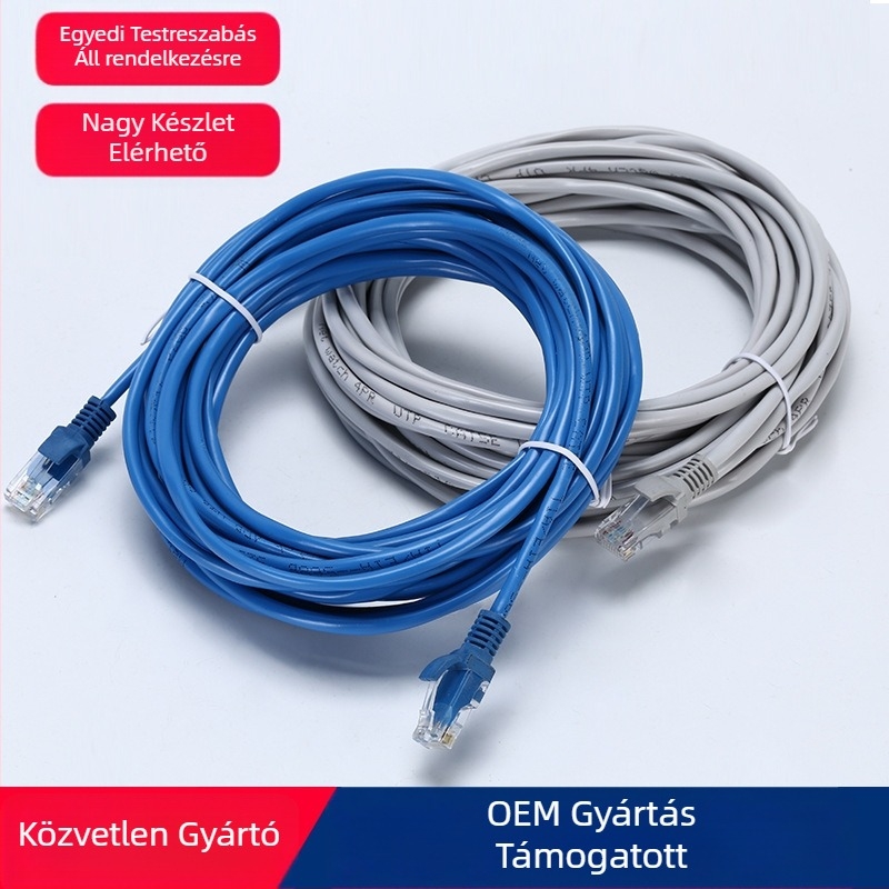 Cat5 Ethernet-kábel, beltéri/kültéri használatra, RJ-45 csatlakozó, csavart pár, alumínium-magnézium vezető, számítógépekhez és switchekhez