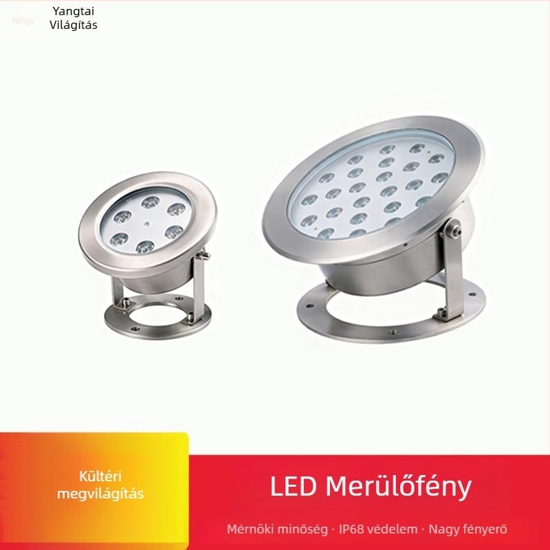 Alámerülő fény vízjelenetekhez, modell Yt-sxd-04, teljesítmény 12–36 W, feszültség 24 V, IP68, fényáram 1500 lm