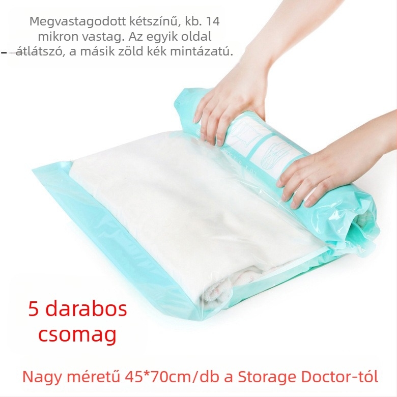 6 darabos Roll-Up vákuum tároló tasak készlet — PA + PE anyag, vízálló