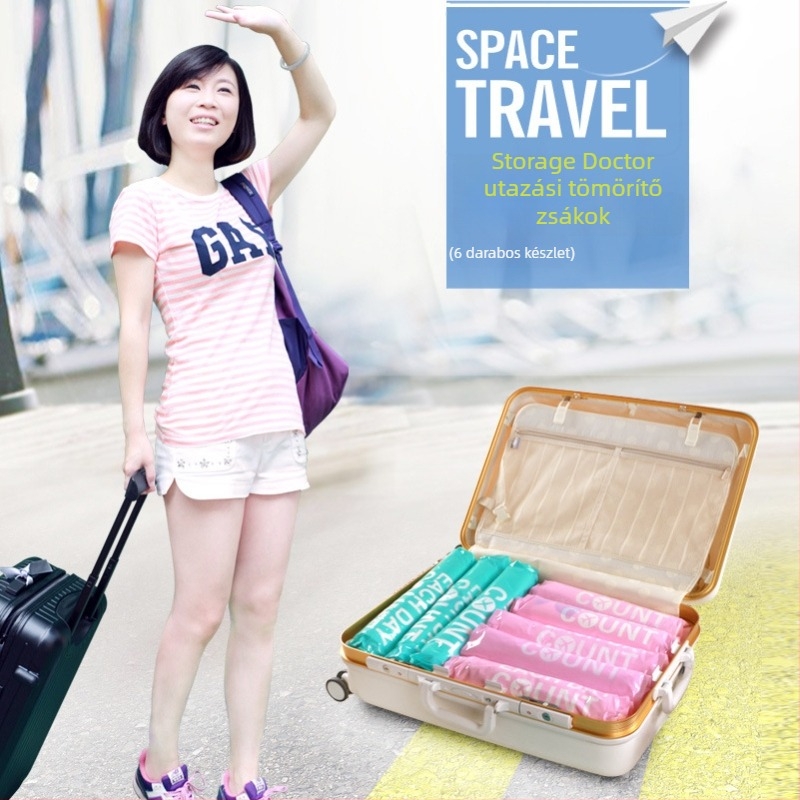 6 darabos Roll-Up vákuum tároló tasak készlet — PA + PE anyag, vízálló