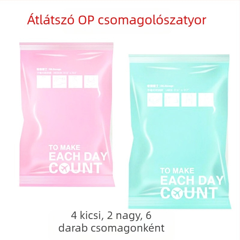 6 darabos Roll-Up vákuum tároló tasak készlet — PA + PE anyag, vízálló