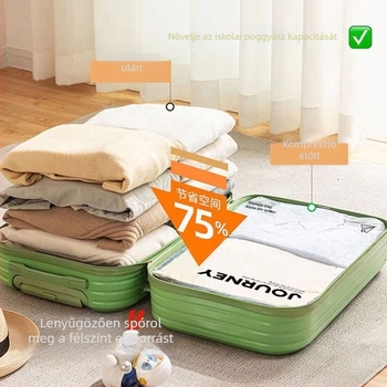 Utazási tömörítő tárolótáska – tekercs típusú, PA+PE anyag, modell Journey