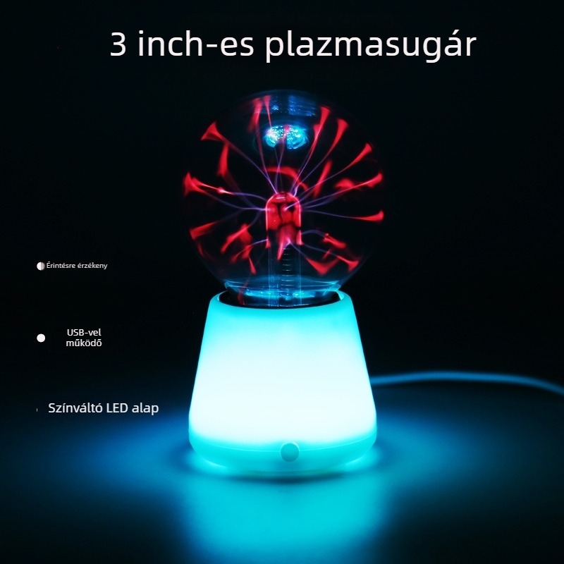 USB Ion Ball éjszakai fény üvegburás lámpabúrával, ≤36V, gombkapcsoló, konnektoros tápegység, környezeti fény