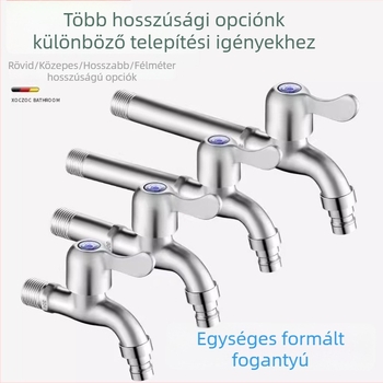 304 rozsdamentes acél mosógép csaptele falba építhető, gyorsnyitású, kerámiakorongos szelep, ülésátmérő 20 mm