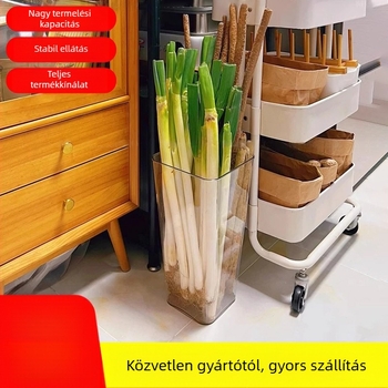 Tároló doboz — átlátszó, nagy kapacitású, konyhai rendező hagyma, fokhagyma és gyömbér számára