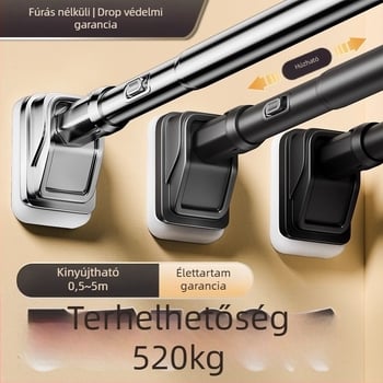 Teleszkópos ruhaszárító rúd, fúrás nélküli szerelés, erkélyre, szénacélból, modern minimalista dizájn