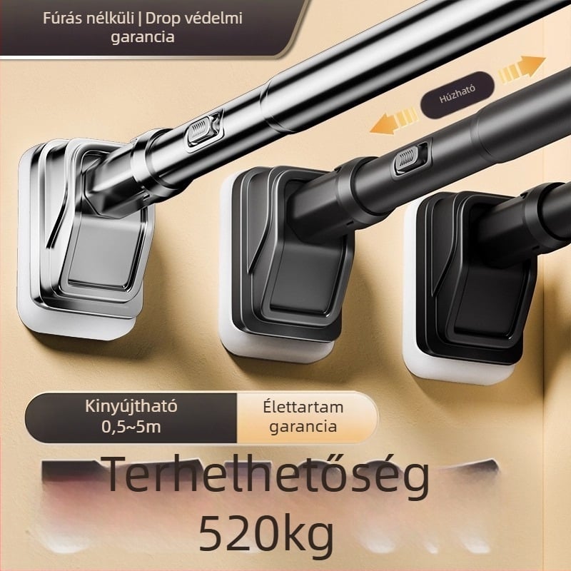 Teleszkópos ruhaszárító rúd, fúrás nélküli szerelés, erkélyre, szénacélból, modern minimalista dizájn