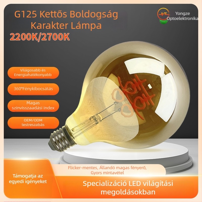 Edison izzó E27-es foglalattal, wolframszálas filament, 220V, 360° sugárzás, CRI 80-90