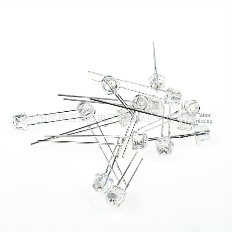 F5 szalmakalapos LED-dióda, 3.0–3.2V, 20mA, 0.1W, CRI 70–80, sugárzási szög 45°