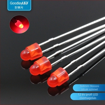 LED gyöngy Sanan csippel, réz szubsztráton, 20 mA, 1,8–2,2 V, CRI 70–80, hosszú lábak