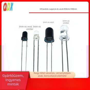 Infravörös LED 940nm/850nm, 20 mA, 1.4–1.6 V, 0.06 W, 45° sugárzási szög