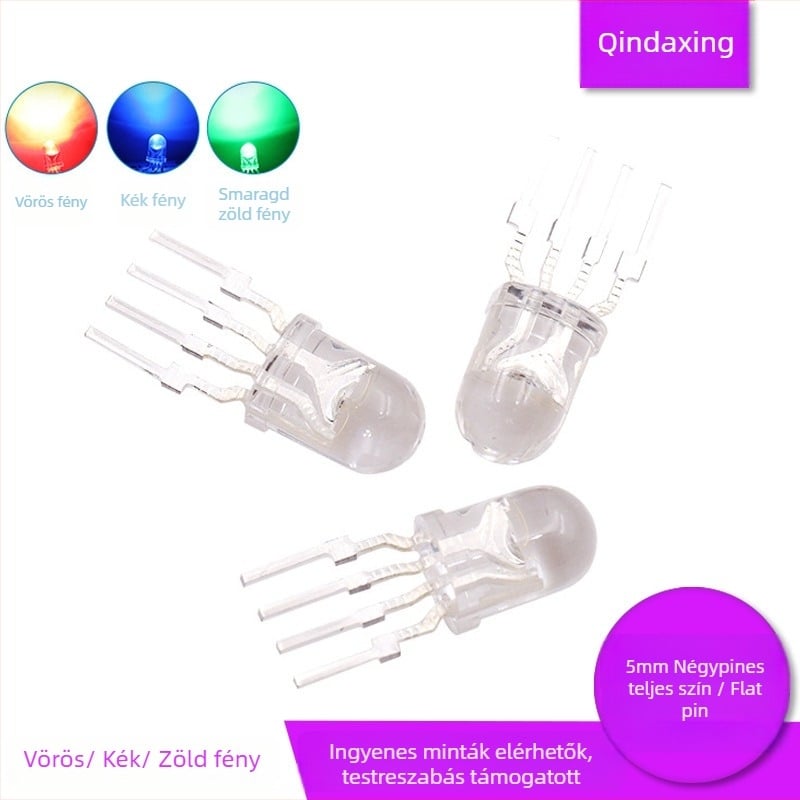RGB LED elem, 4 tű, közös katód/ közös anód, 1,74 mm pitch, nagy fényerő, testreszabás