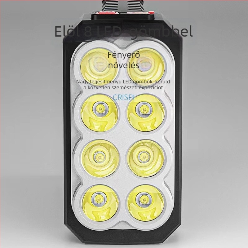 Napelemes USB újratölthető zseblámpa, ultra fényes, ABS tokozás (20W, 4800 mAh, napelemes energia, fényforrás Bulb+COB, hatótáv 200–500 m)