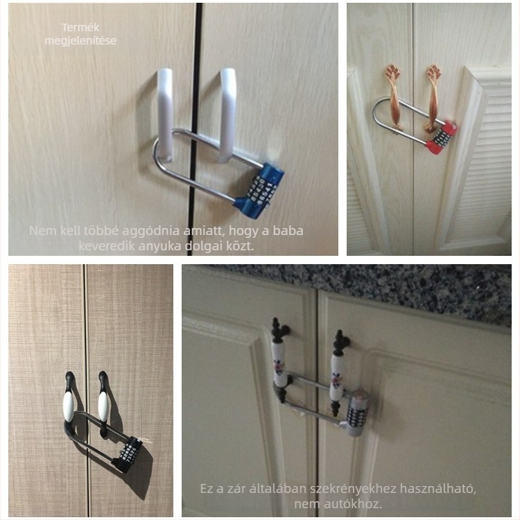 Könyves-/ajtózár hosszított kampóval — cinkötvözet, Lengthened lock hook modell, könyves szekrényekhez, cipősszekrényekhez és ajtókhoz, SIMPLY márka, licencelt magáncímke