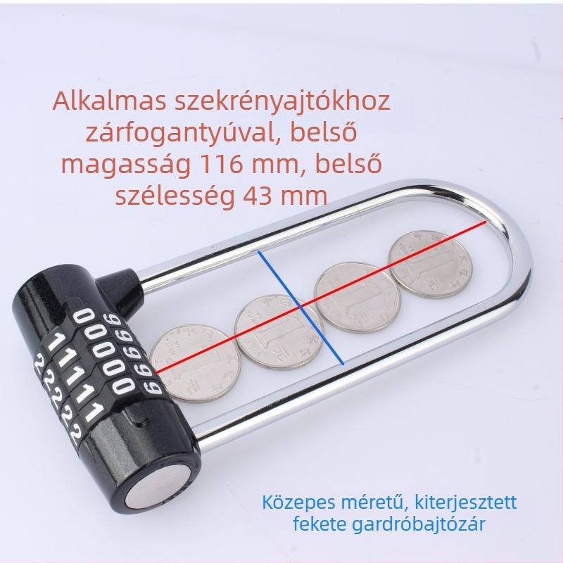 Könyves-/ajtózár hosszított kampóval — cinkötvözet, Lengthened lock hook modell, könyves szekrényekhez, cipősszekrényekhez és ajtókhoz, SIMPLY márka, licencelt magáncímke