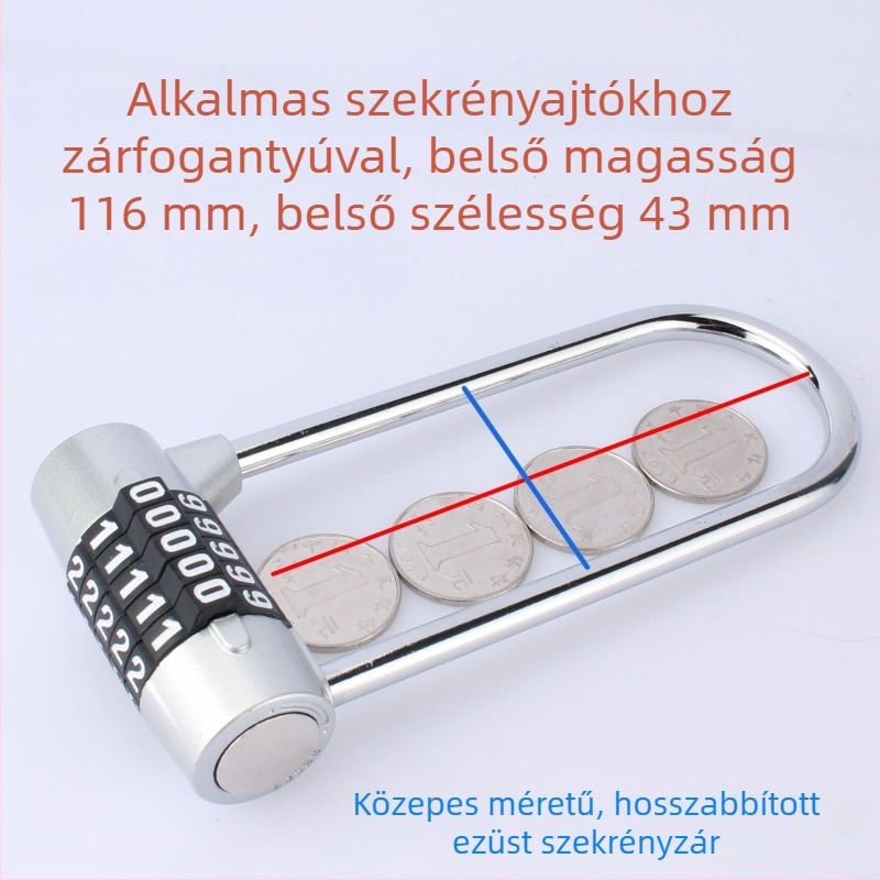 Könyves-/ajtózár hosszított kampóval — cinkötvözet, Lengthened lock hook modell, könyves szekrényekhez, cipősszekrényekhez és ajtókhoz, SIMPLY márka, licencelt magáncímke