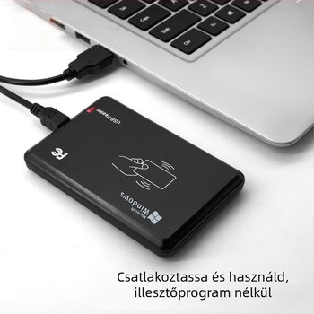 Kétfrekvenciás IC/ID RFID olvasó USB interfésszel, érintés nélküli hozzáférés-vezérléshez, NFC-kompatibilis, érzékelési távolság 2–5 cm
