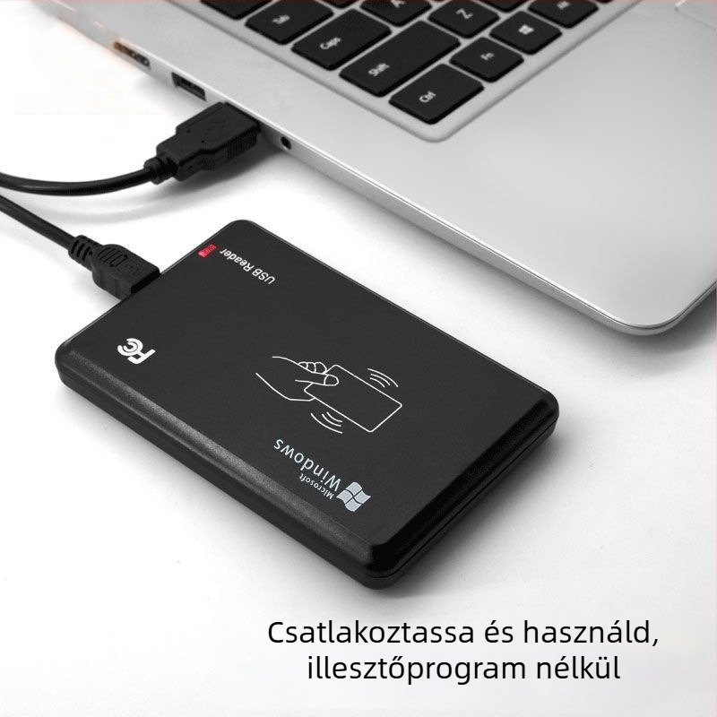 Kétfrekvenciás IC/ID RFID olvasó USB interfésszel, érintés nélküli hozzáférés-vezérléshez, NFC-kompatibilis, érzékelési távolság 2–5 cm