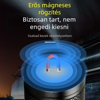LED zseblámpa mágnessel, USB töltés, 2000 mAh akkumulátor, 100–200 m hatótávolság